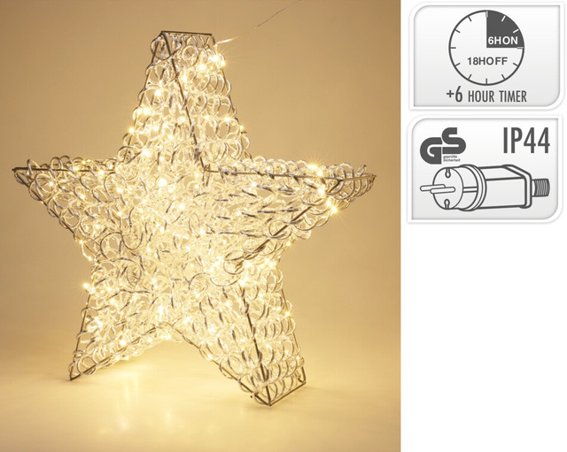 Decorațiune exterioară de iluminat în formă de stea, 57 cm