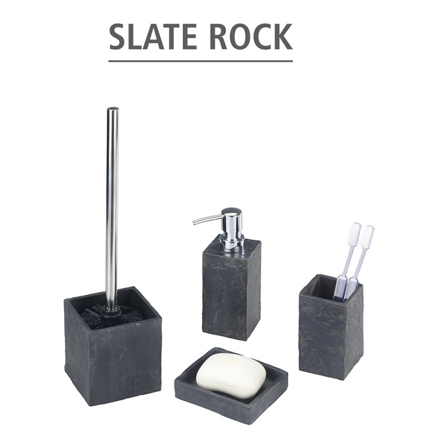 Recipient pentru perie SLATE ROCK + perie WC, WENKO