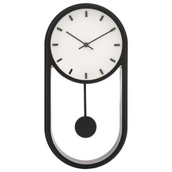 Ceas din plastic negru Anton 39 x 20 cm