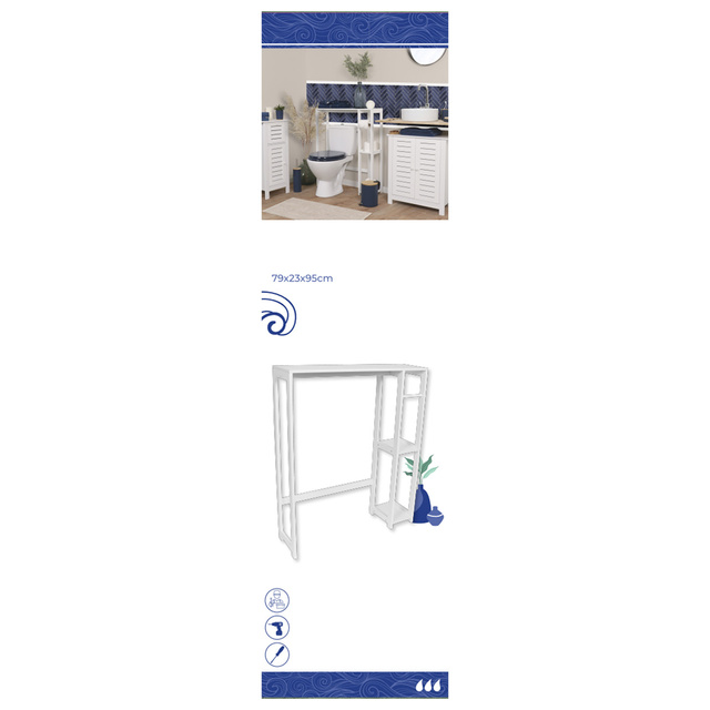 Raft deasupra mașinii de spălat toaleta SANTORIN, 79 x 23 x 95 cm