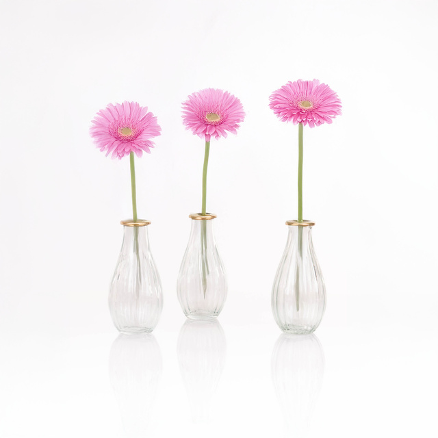 Set 3 vaze din sticla, 14 cm