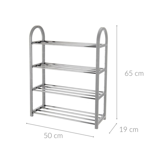 Suport pentru pantofi, încălțăminte, raft cu 4 niveluri, negru