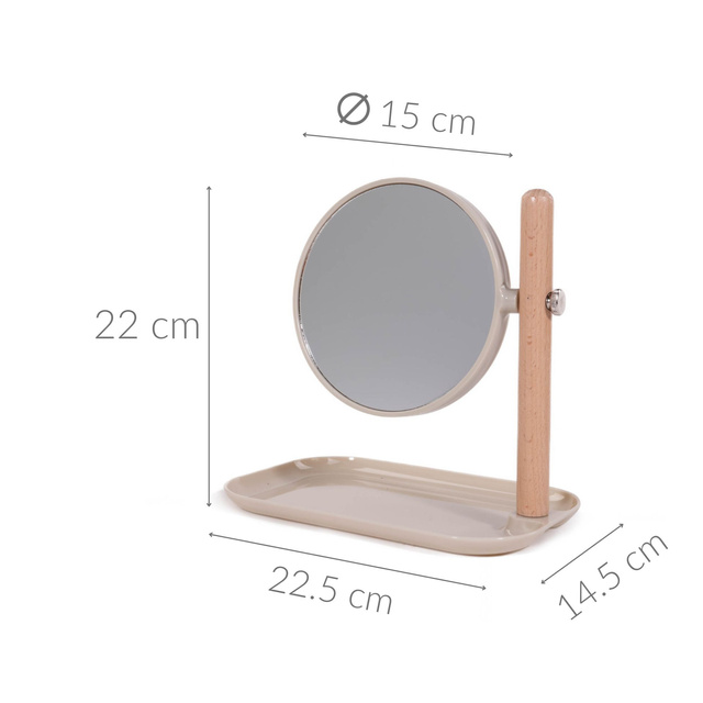 Oglinda cosmetica cu tava metalica