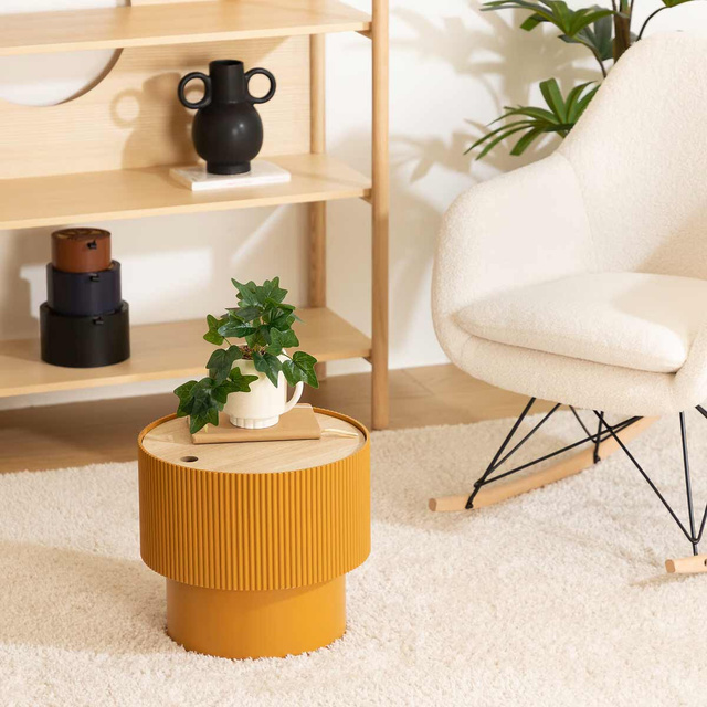 Masuta de cafea cu spatiu de depozitare ENOLA, rotunda, Ø 38,5 cm