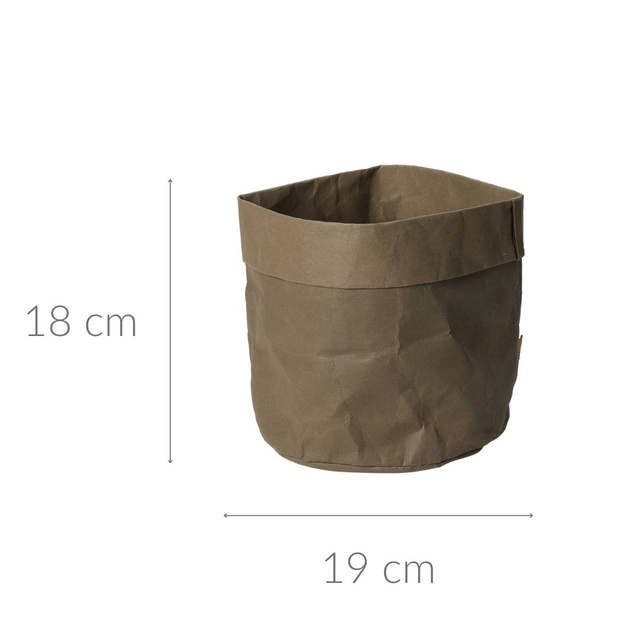 Husa pentru ghiveci din hartie zdrobita, 19 x 18 cm