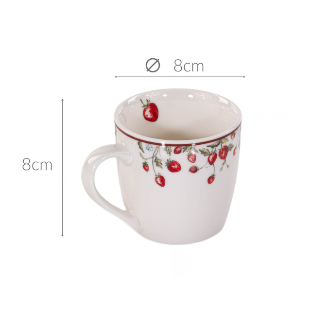 Cana de ceai model cu capsuni Emily, 250 ml