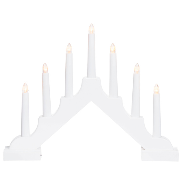 Candelă adventistă LED, 7 lumini, 29 cm, albă