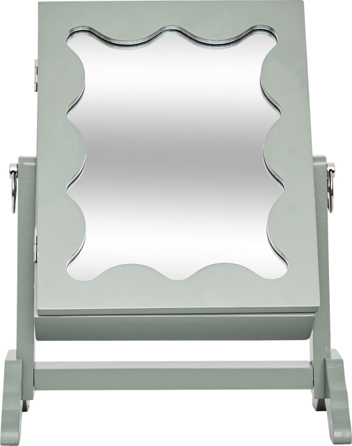 Oglindă cosmetică cu compartiment pentru bijuterii CHERI, 29 x 22 x 15 cm, verde