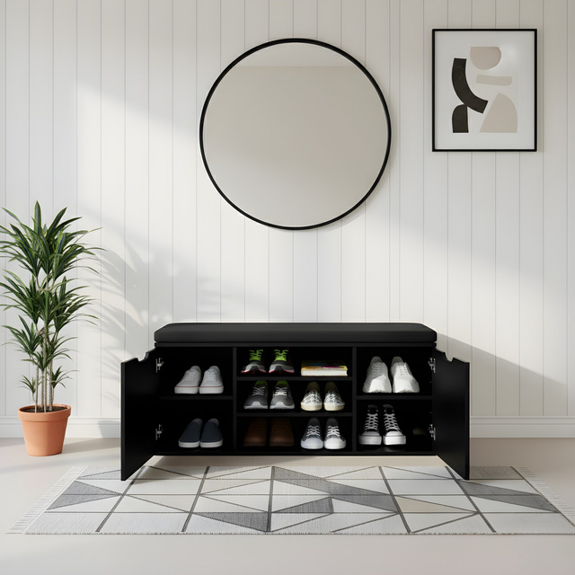 Dulap pentru pantofi cu loc de șezut PORTA, 103 x 30 x 46 cm