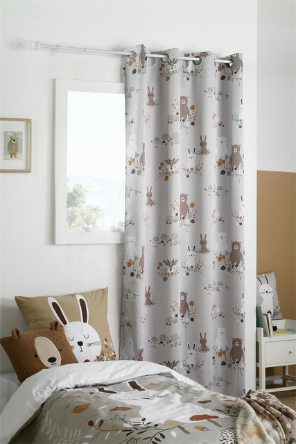 Perdea pentru camera copiilor Prieteni din pădure GABIN, 135 x 260 cm