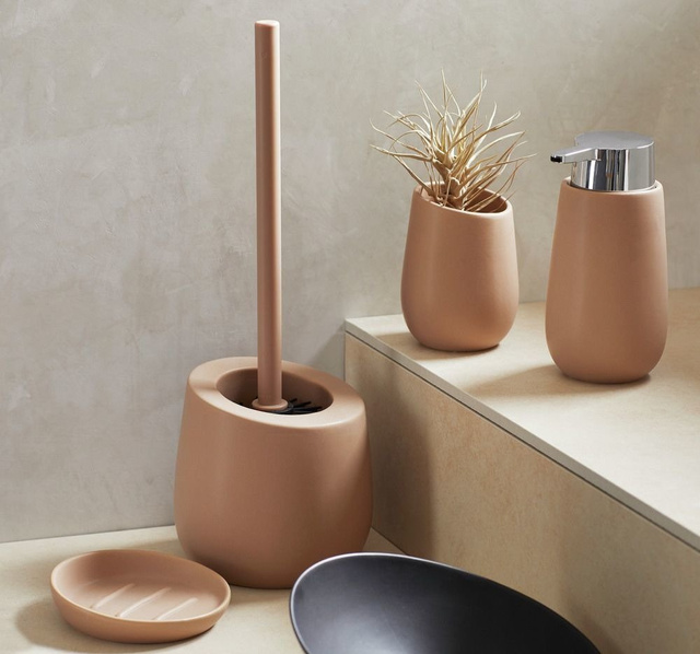 Pahar ceramic pentru periuțe de dinți BADI, gri, Wenko