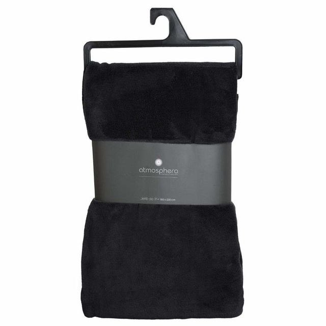 Pătură din microfibră, 180 x 230 cm, Negru