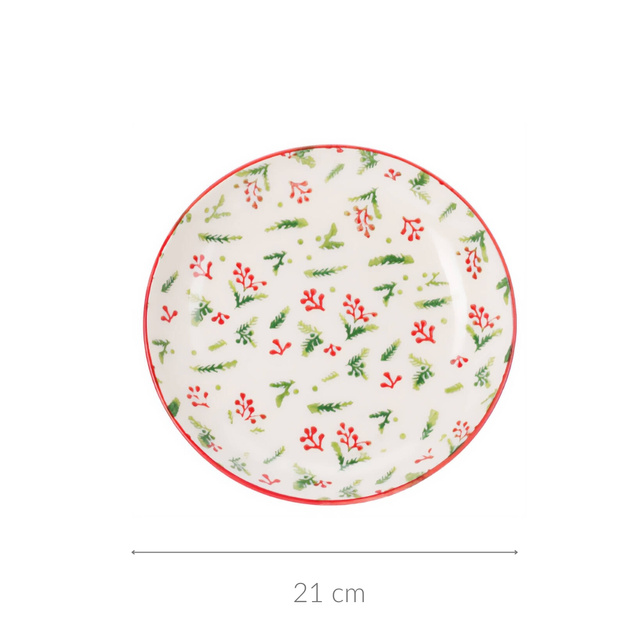 Farfurie adâncă de sărbătoare din ceramică, Ø 21 cm