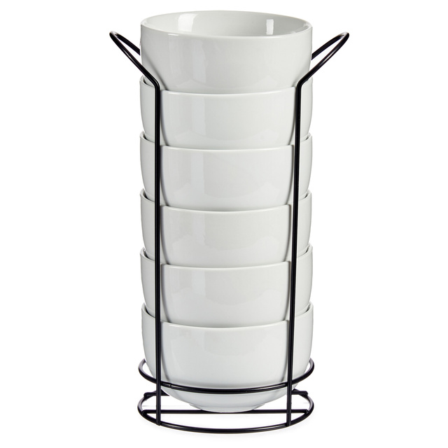 Set boluri pentru supă pe suport metalic, 800 ml