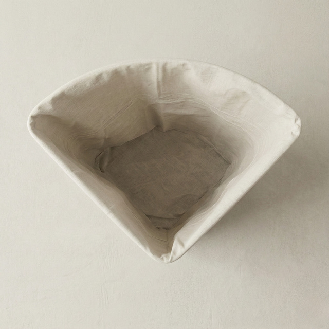 Coș de rufe colțar ARCO, bambus, 60 l, alb