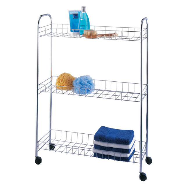 Raft de bucătărie pe roți - raft îngust pentru baie, 3 niveluri