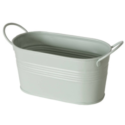 Jardiniera de flori pentru balcon Lingo, zincat, lung, 20 x 8,5 x 9,5 cm