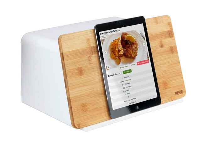 Cutie pentru paine cu tocator din lemn de bambus KUBO, WENKO