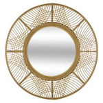 Oglinda Boho cu rama de bambus INA, Ø 70 cm