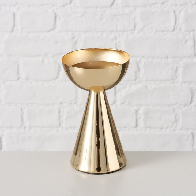 Set 2 sfeșnice din metal Luena, auriu