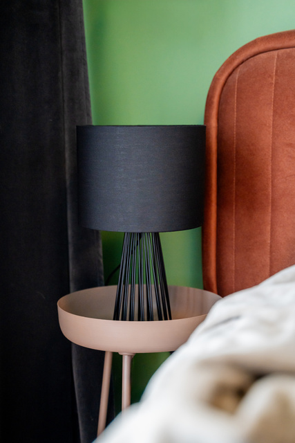 Lampa de masa cu abajur negru, 30 cm