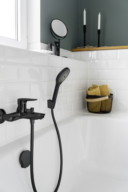 Dus de mana cu economie de apa, Ø 9,5 cm, negru, plastic, WENKO