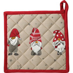 Mânușă de bucătărie din bumbac cu motiv de gnom, 20×20 cm