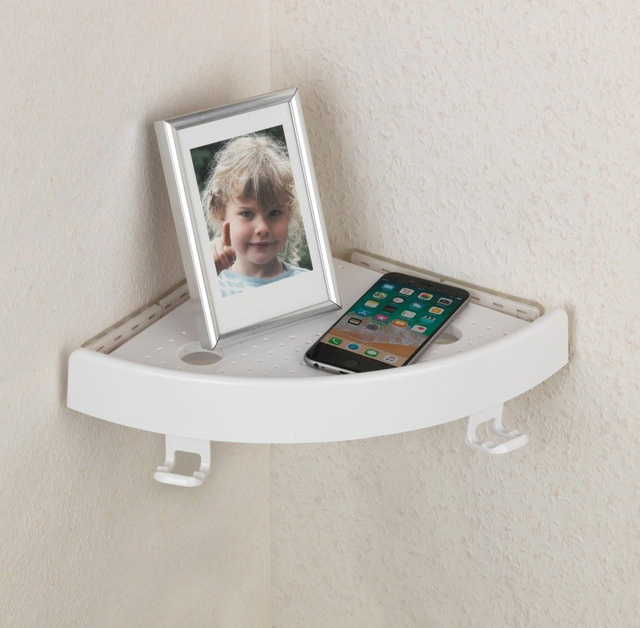 Raft baie cu montare pe colt, Alb, Allstar