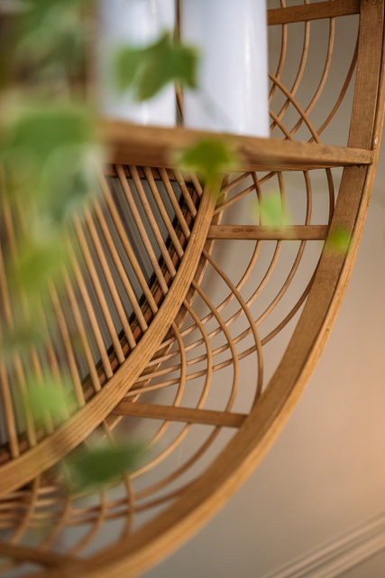 Raft rotund de perete Ina, din lemn de bambus, Ø 70 cm