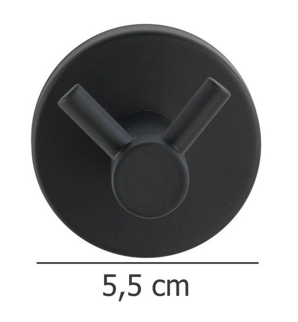 Cuier prosoape BOSIO, Negru, 5,5x5,5 cm,WENKO