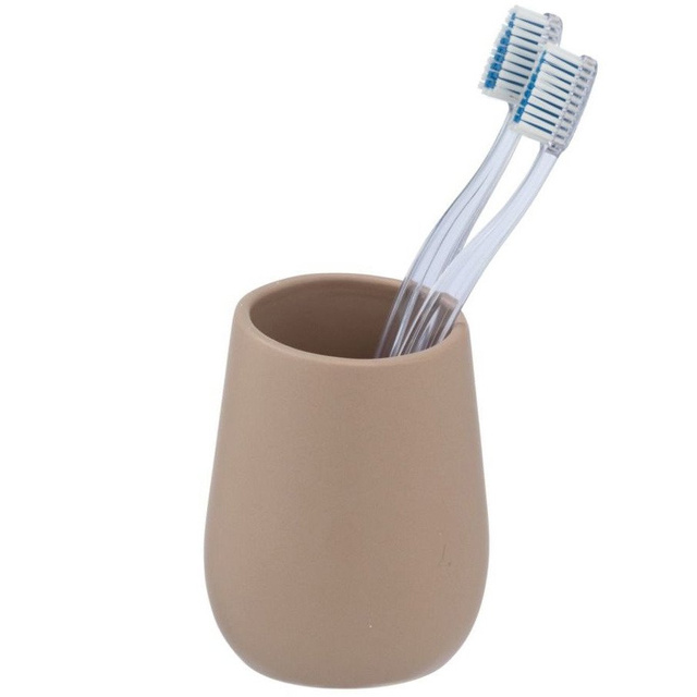 Pahar ceramic pentru periuțe de dinți BADI, gri, Wenko