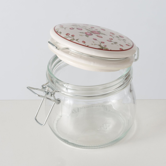 Borcan decorativ de bucatarie cu capac EMILY, 450 ml