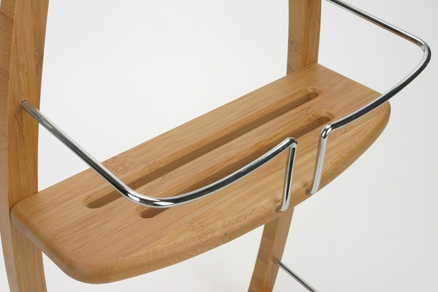 Raft baie, Lemn/Metal, 2 nivele, 61x27cm, Maro