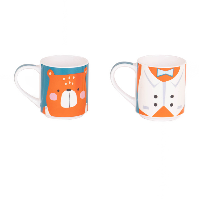 Set cadou: 2 căni din porțelan pentru copii, 2 x 265 ml