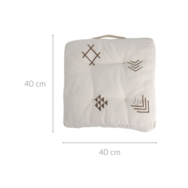 Perna pentru scaun, husa din bumbac, model etnic, 40 x 40 x 6 cm