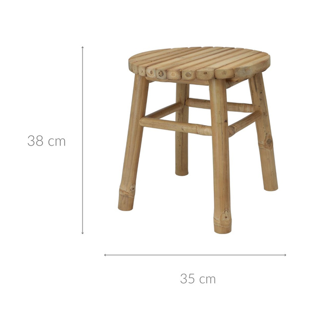 Taburet din bambus, dimensiune  Ø 35 x 38 cm