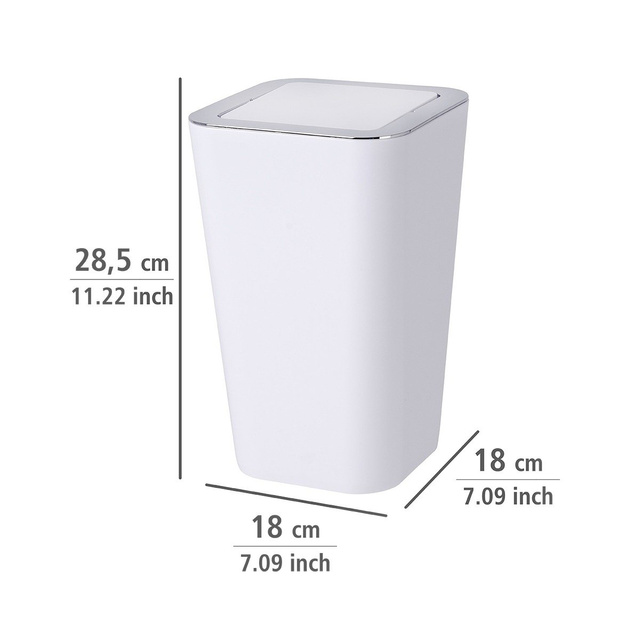 Cos de gunoi CANDY WHITE,  Alb, 6 L, WENKO