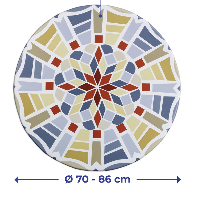 Fata de masa pentru o masuta de gradina, motiv mozaic, Ø 70 - 90 cm