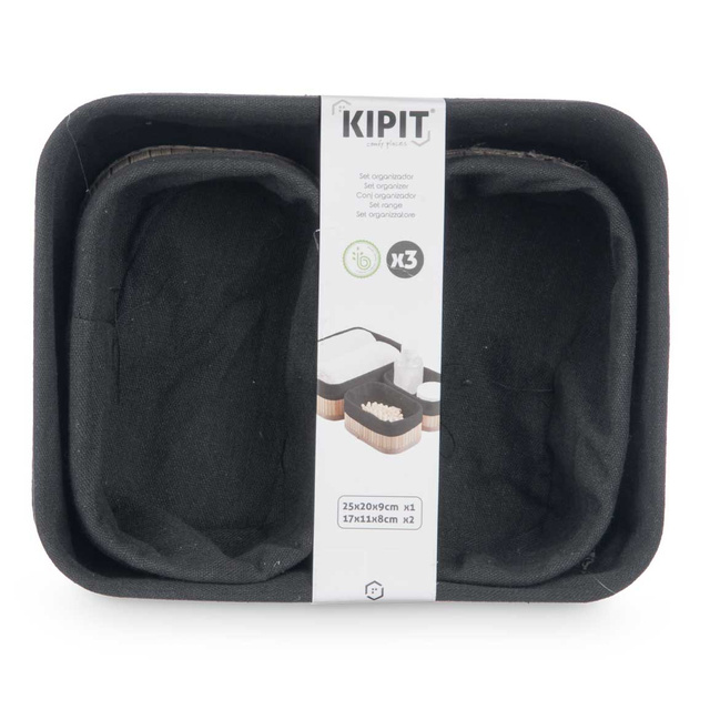 Coșuri de baie din bambus VIVID, 3 bucăți