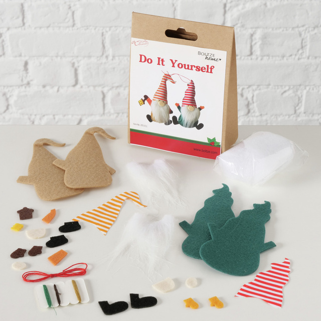 Set DIY pentru crearea de decorațiuni, 2 gnomi, 15 cm