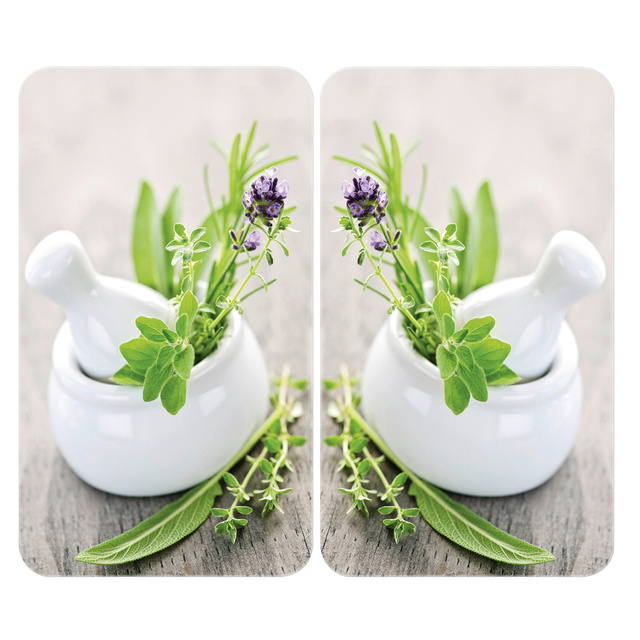 Plăci de protecție din sticlă HERB GARDEN pentru aragaz – 2 bucăți, WENKO