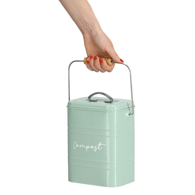 Recipient mic de compostare pentru bucatarie, din metal