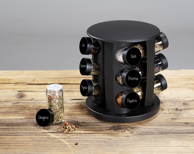 Suport de condimente BRUNA, 12 borcane