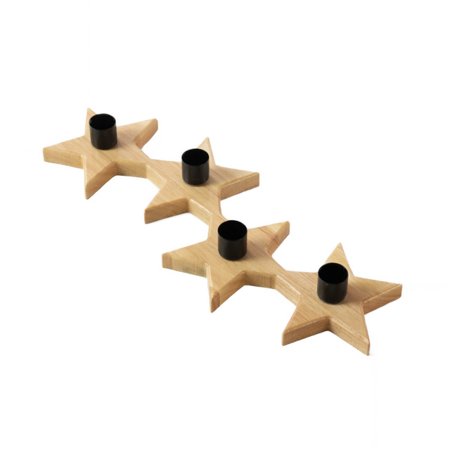 Candelabru în formă de stele, lemn de cauciuc