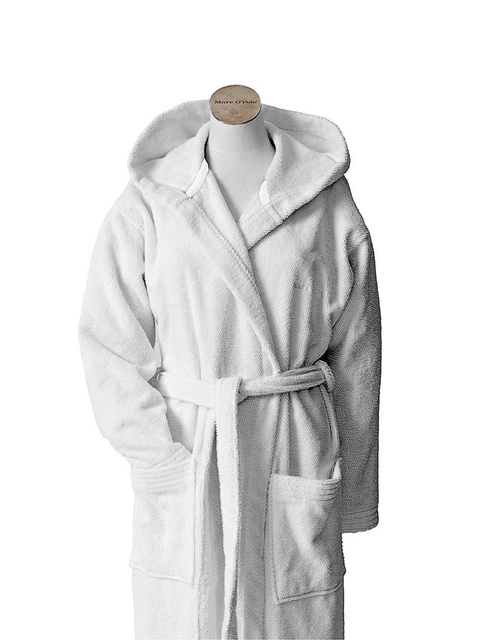 Rochie de baie pentru bărbați sau femei, de culoare albă, din bumbac frotte, Essenza, M