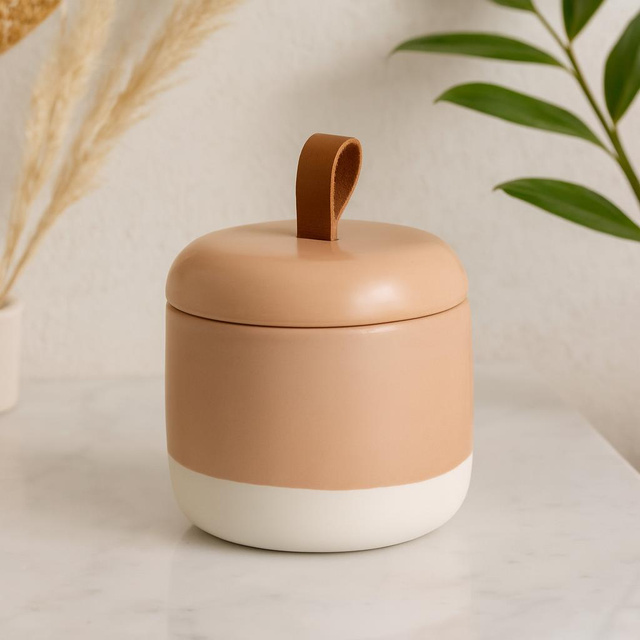 Recipient ceramic pentru dischete THE PASTELS, Ø 10 cm, roz.