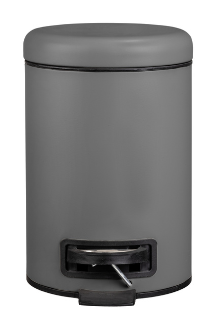 Coș de baie LEMAN MATT, recipient pentru gunoi, 3 l, WENKO, gri