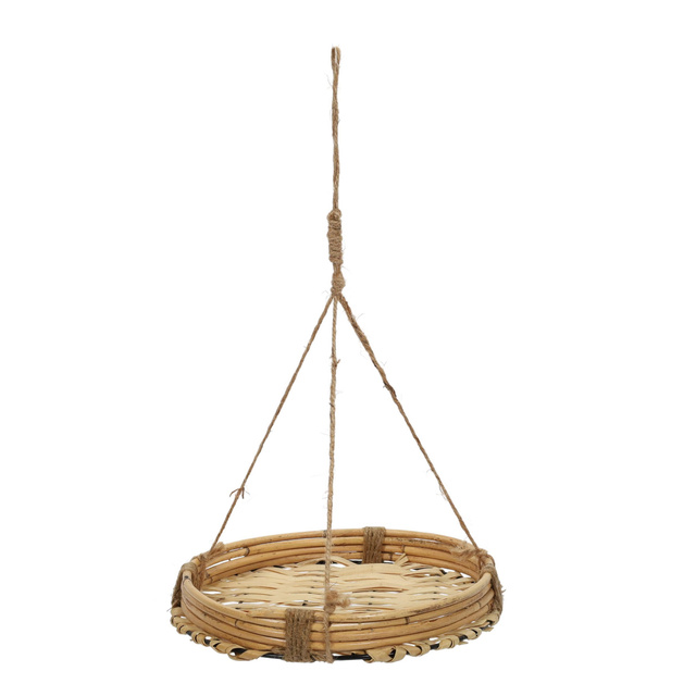 Ghiveci suspendat din bambus si ratan, Ø 25,5 x 45 cm