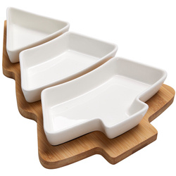 Boluri din porțelan pentru gustări LUMORA, formă de brad.