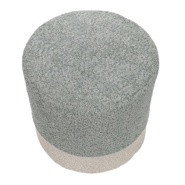 Puf rotund tapițat în două culori boucle, Ø 35 x 34 cm